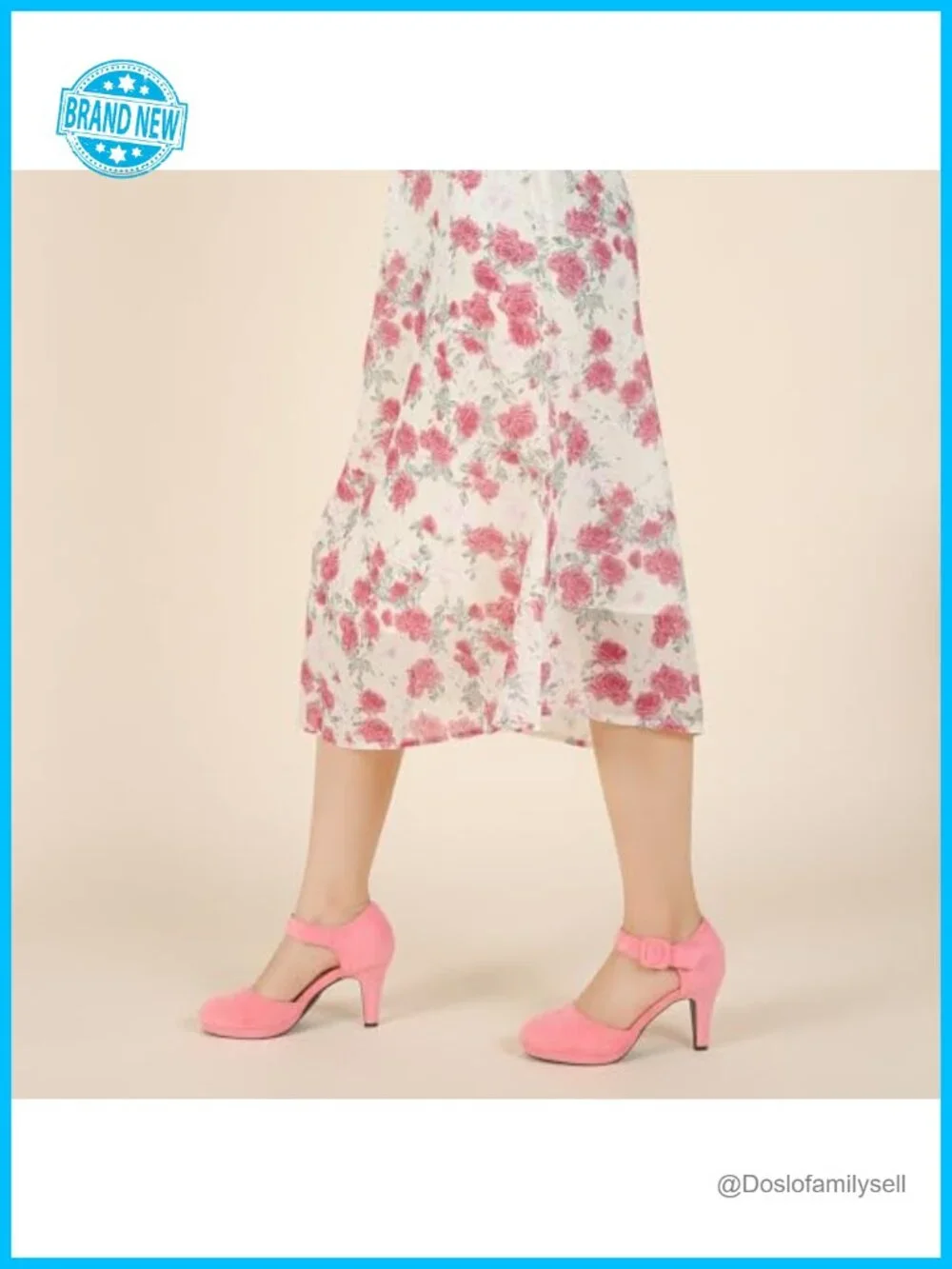 Mary Jane Heels Platform Pumps Closed Toe Suede Ankle Strap Dress Shoes